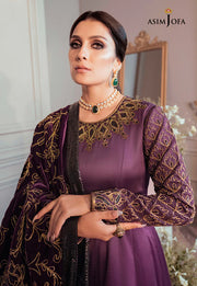 The Ayeza Edit by Asim Jofa Makhmal Royal Dull Silk 3Pc Suit AJAM-06