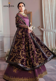 The Ayeza Edit by Asim Jofa Makhmal Royal Dull Silk 3Pc Suit AJAM-06