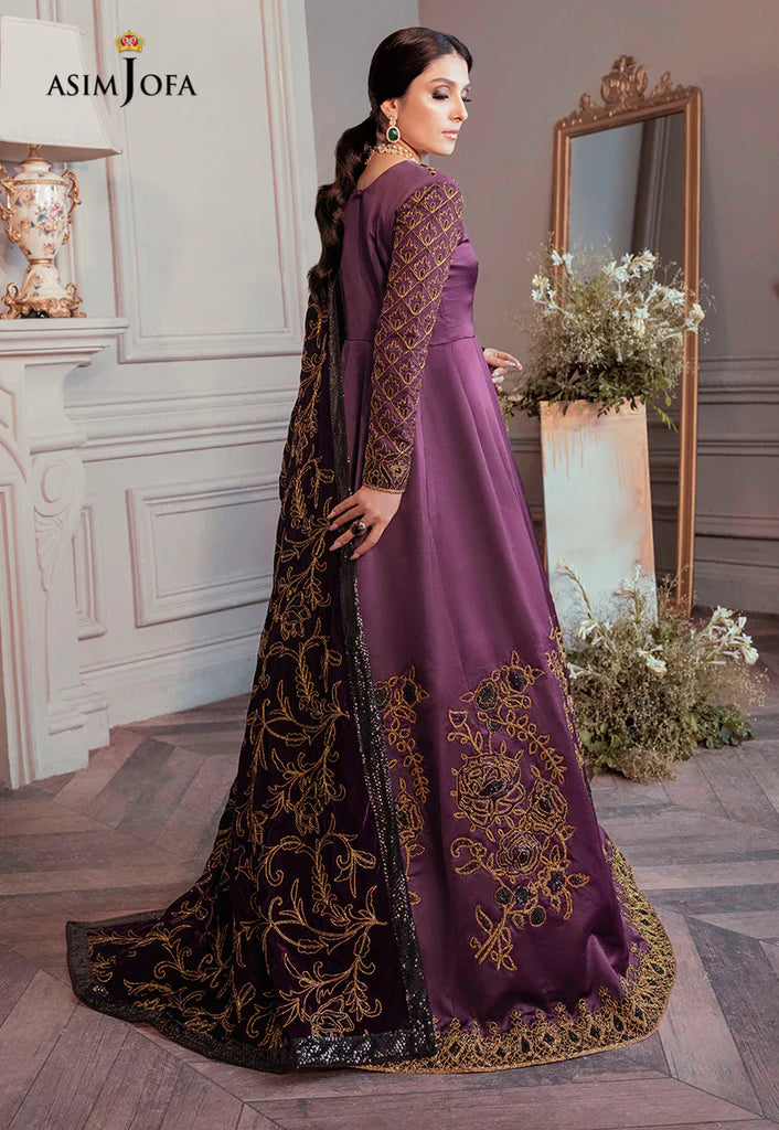 The Ayeza Edit by Asim Jofa Makhmal Royal Dull Silk 3Pc Suit AJAM-06