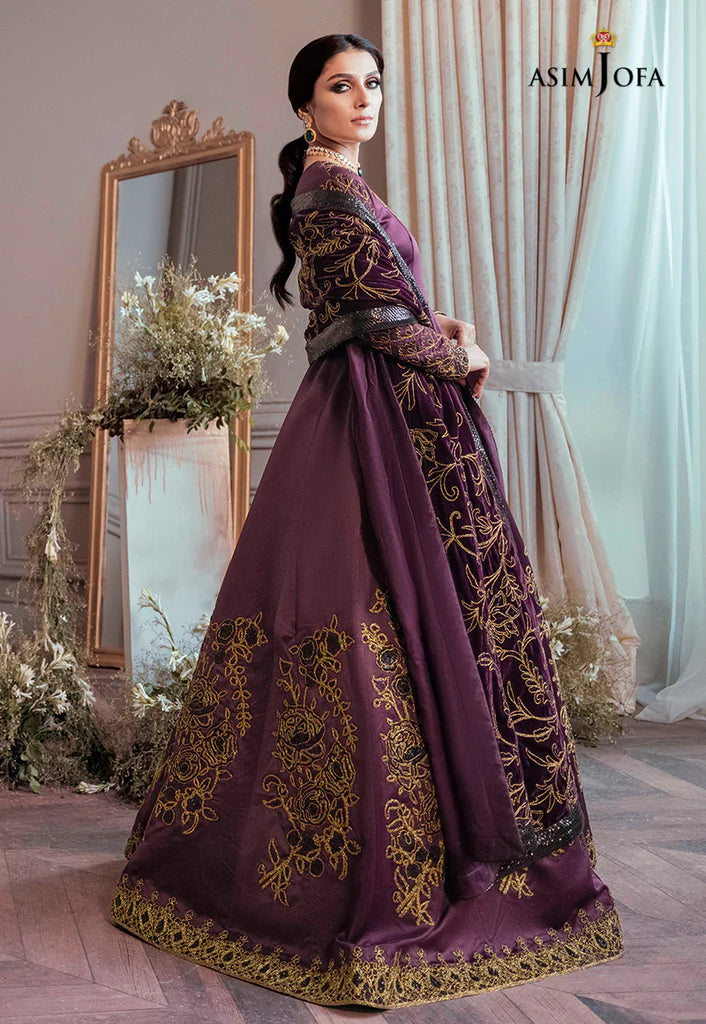 The Ayeza Edit by Asim Jofa Makhmal Royal Dull Silk 3Pc Suit AJAM-06