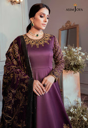 The Ayeza Edit by Asim Jofa Makhmal Royal Dull Silk 3Pc Suit AJAM-06