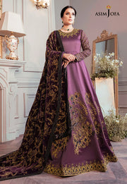 The Ayeza Edit by Asim Jofa Makhmal Royal Dull Silk 3Pc Suit AJAM-06