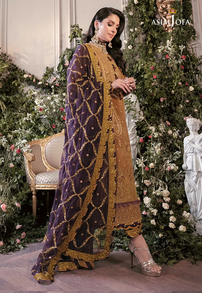 The Ayeza Edit by Asim Jofa Makhmal Royal Velvet 3Pc Suit AJAM-07