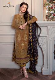 The Ayeza Edit by Asim Jofa Makhmal Royal Velvet 3Pc Suit AJAM-07