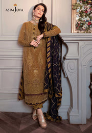 The Ayeza Edit by Asim Jofa Makhmal Royal Velvet 3Pc Suit AJAM-07