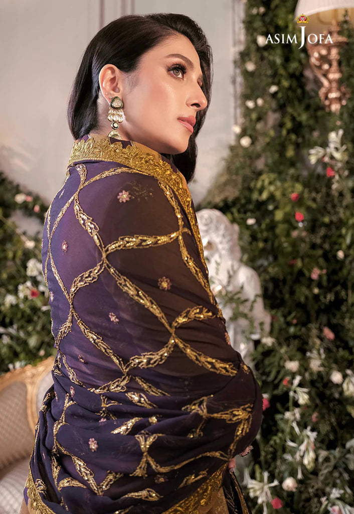 The Ayeza Edit by Asim Jofa Makhmal Royal Velvet 3Pc Suit AJAM-07