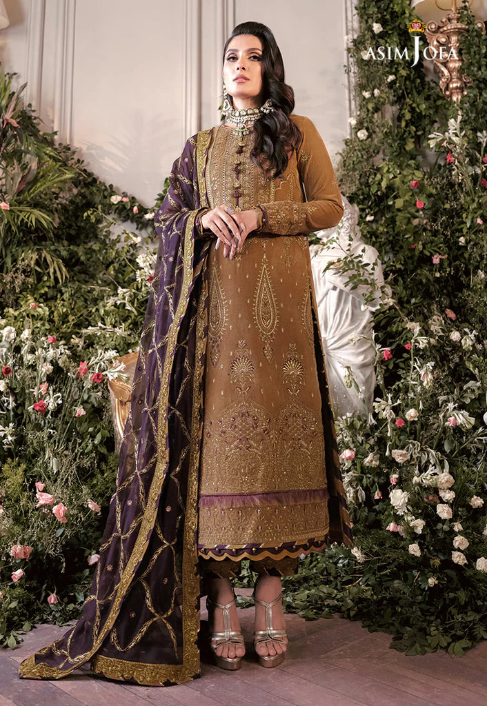 The Ayeza Edit by Asim Jofa Makhmal Royal Velvet 3Pc Suit AJAM-07