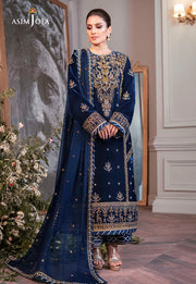 The Ayeza Edit by Asim Jofa Makhmal Royal Velvet 3Pc Suit AJAM-08