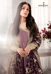 The Ayeza Edit by Asim Jofa Makhmal Royal Chiffon 3Pc Suit AJAM-09