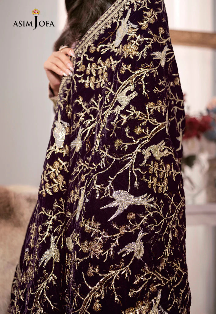 The Ayeza Edit by Asim Jofa Makhmal Royal Chiffon 3Pc Suit AJAM-09