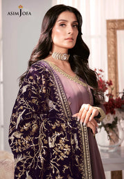 The Ayeza Edit by Asim Jofa Makhmal Royal Chiffon 3Pc Suit AJAM-09