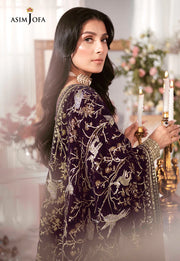 The Ayeza Edit by Asim Jofa Makhmal Royal Chiffon 3Pc Suit AJAM-09