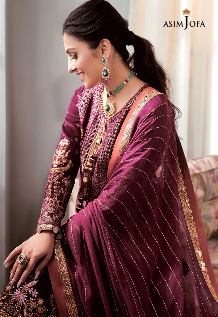 The Ayeza Edit by Asim Jofa Makhmal Royal Velvet 3Pc Suit AJAM-10