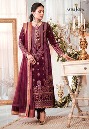 The Ayeza Edit by Asim Jofa Makhmal Royal Velvet 3Pc Suit AJAM-10
