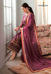 The Ayeza Edit by Asim Jofa Makhmal Royal Velvet 3Pc Suit AJAM-10