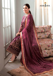 The Ayeza Edit by Asim Jofa Makhmal Royal Velvet 3Pc Suit AJAM-10