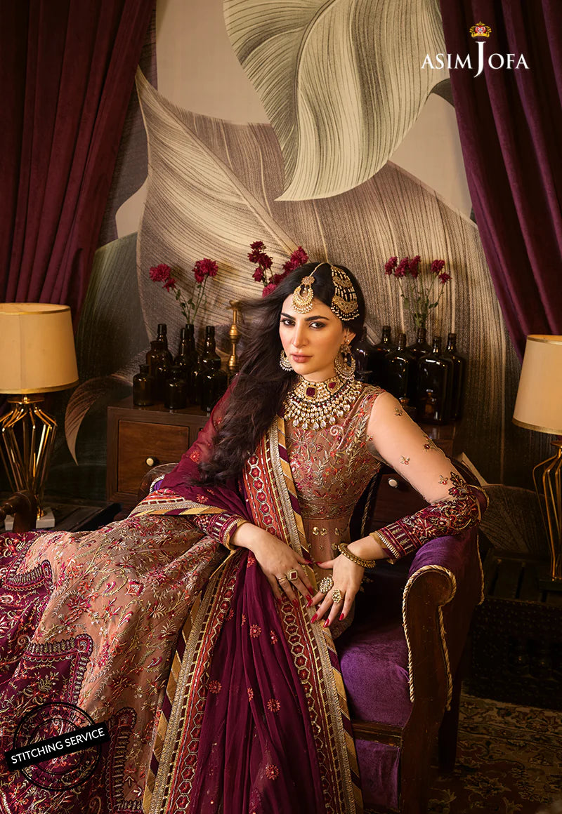 Asim Jofa Baad-e-Naubahar Unstitched Formal Net 3Pc Suit AJBN-12