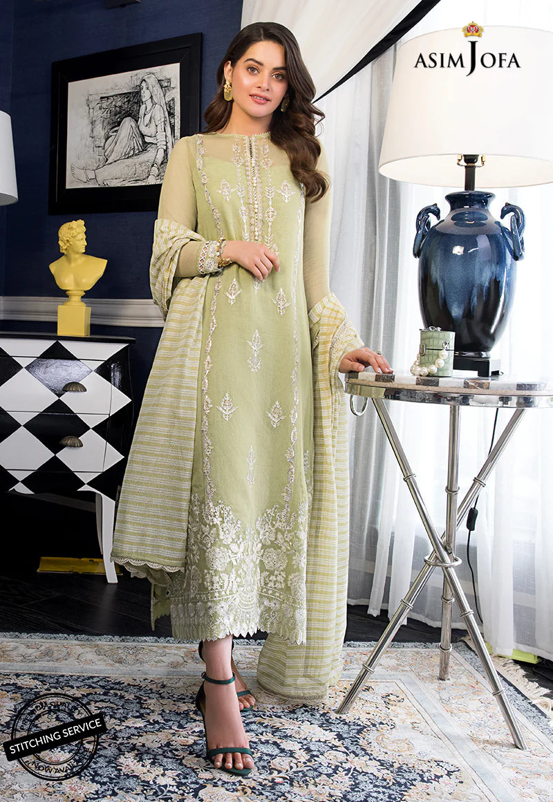 The Iqra & Minal Edit by Asim Jofa Embroidered 3Pc Suit AJIM-10