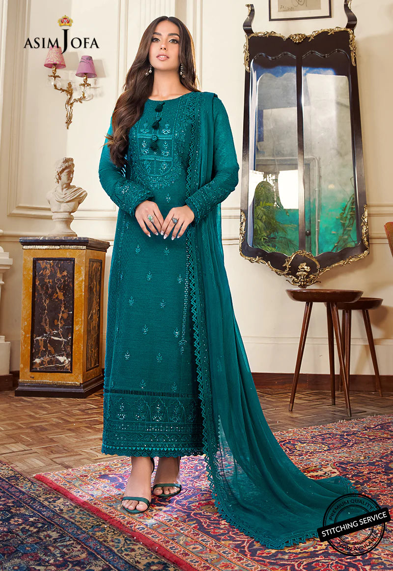 The Iqra & Minal Edit by Asim Jofa Embroidered 3Pc Suit AJIM-15