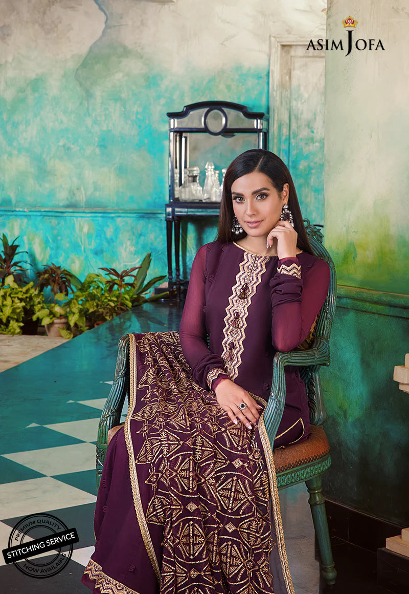 The Iqra & Minal Edit by Asim Jofa Embroidered 3Pc Suit AJIM-19
