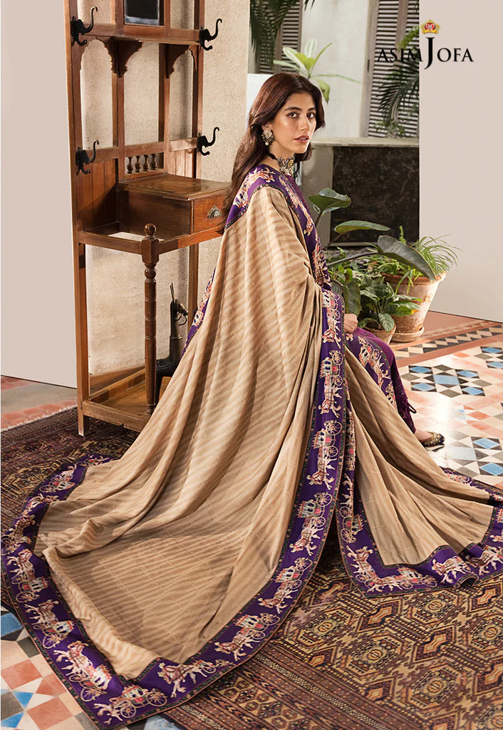The Syra Edit Unstitched Embrodered Cotton Slub 3Pc Suit AJK-02