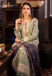The Syra Edit Unstitched Embrodered Cotton Slub 3Pc Suit AJK-03