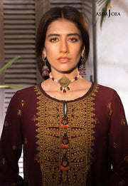 The Syra Edit Unstitched Embrodered Cotton Slub 3Pc Suit AJK-04