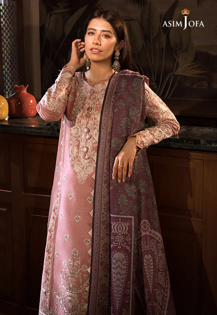 The Syra Edit Unstitched Embrodered Cotton Slub 3Pc Suit AJK-05