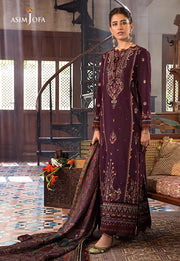 The Syra Edit Unstitched Embrodered Cotton Slub 3Pc Suit AJK-09