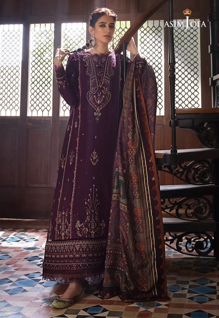 The Syra Edit Unstitched Embrodered Cotton Slub 3Pc Suit AJK-09