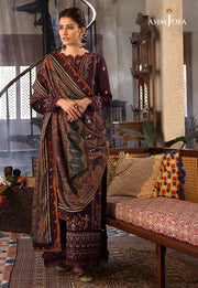 The Syra Edit Unstitched Embrodered Cotton Slub 3Pc Suit AJK-09