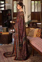 The Syra Edit Unstitched Embrodered Cotton Slub 3Pc Suit AJK-09
