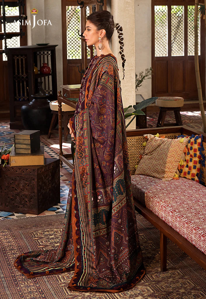 The Syra Edit Unstitched Embrodered Cotton Slub 3Pc Suit AJK-09