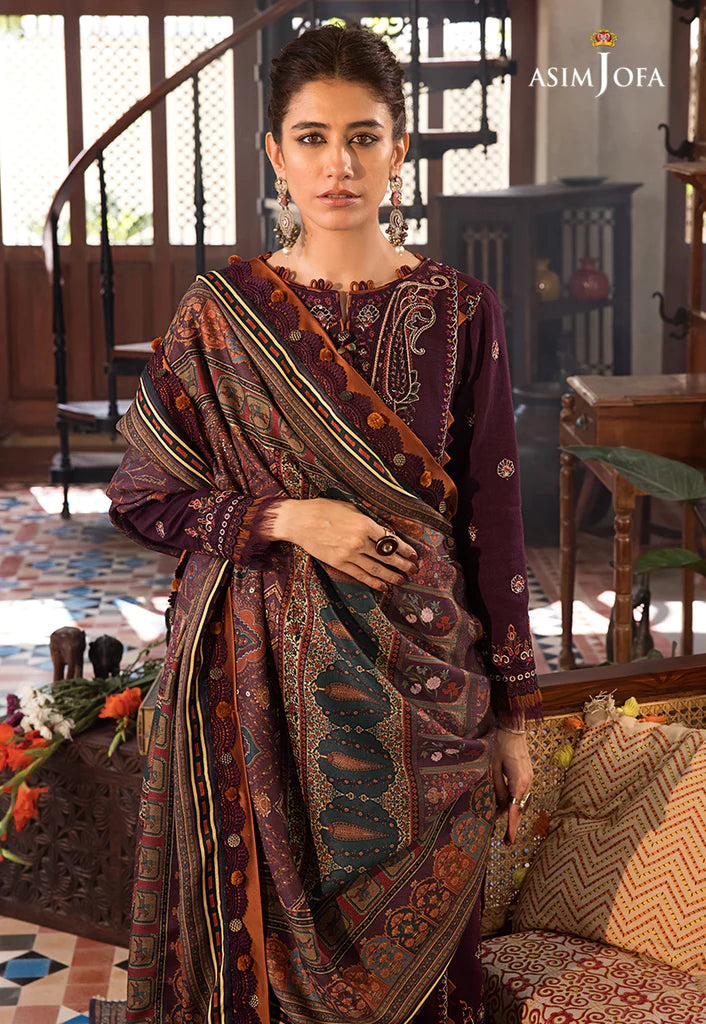 The Syra Edit Unstitched Embrodered Cotton Slub 3Pc Suit AJK-09