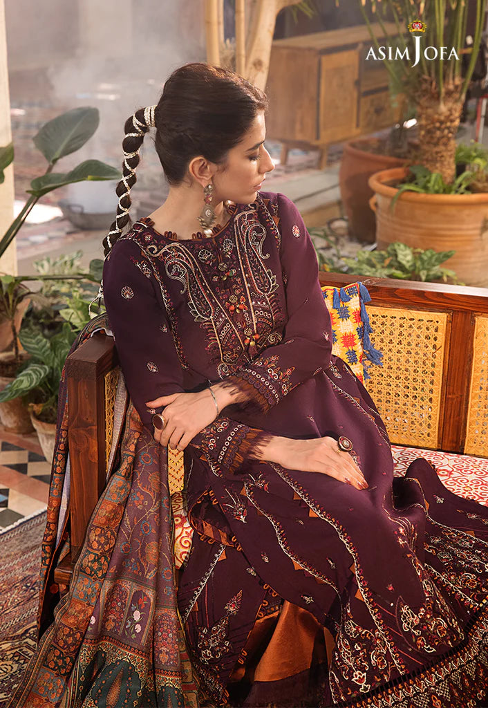 The Syra Edit Unstitched Embrodered Cotton Slub 3Pc Suit AJK-09