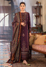 The Syra Edit Unstitched Embrodered Cotton Slub 3Pc Suit AJK-09