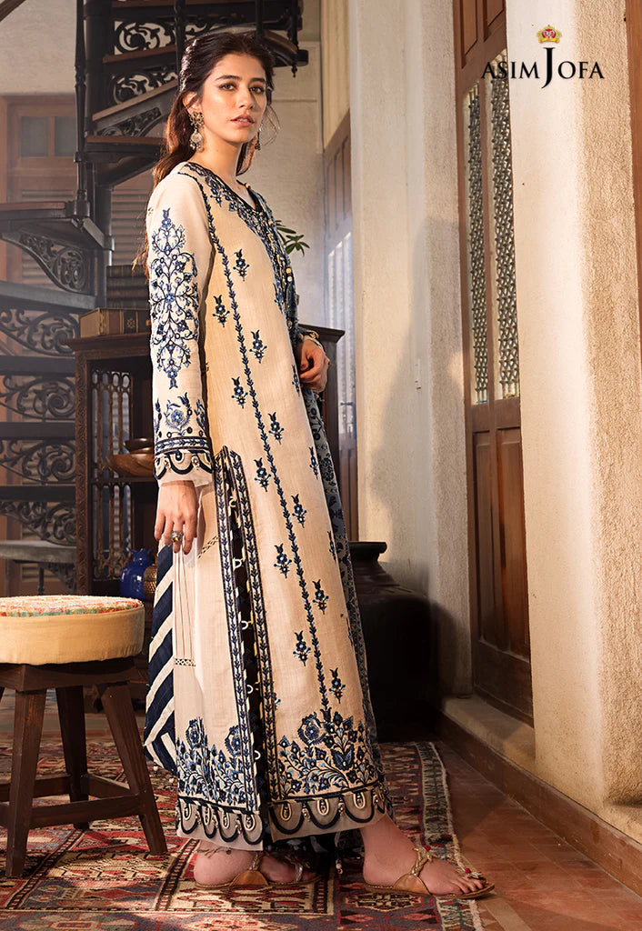 The Syra Edit Unstitched Embrodered Cotton Slub 3Pc Suit AJK-12