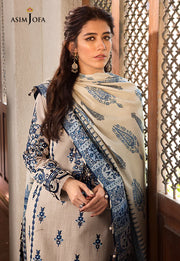 The Syra Edit Unstitched Embrodered Cotton Slub 3Pc Suit AJK-12