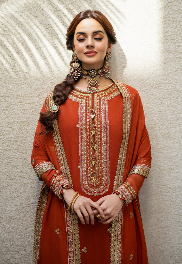 Asim Jofa Eid Festive Embroidered Chiffon Unstitched 3Pc Suit AJKM-03