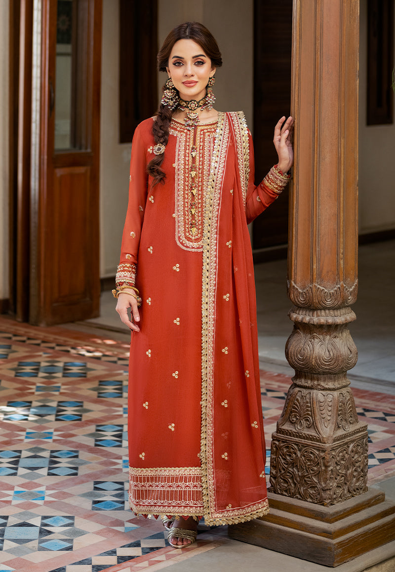 Asim Jofa Eid Festive Embroidered Chiffon Unstitched 3Pc Suit AJKM-03