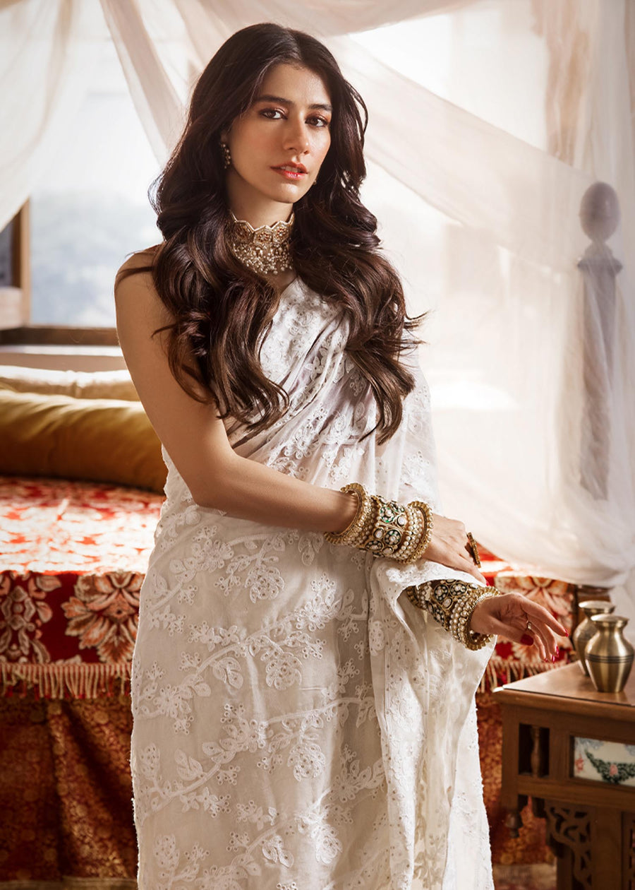 Asim Jofa The Mughal Queen Lucknowi Unstitched Chikankari Saree AJMQ-05
