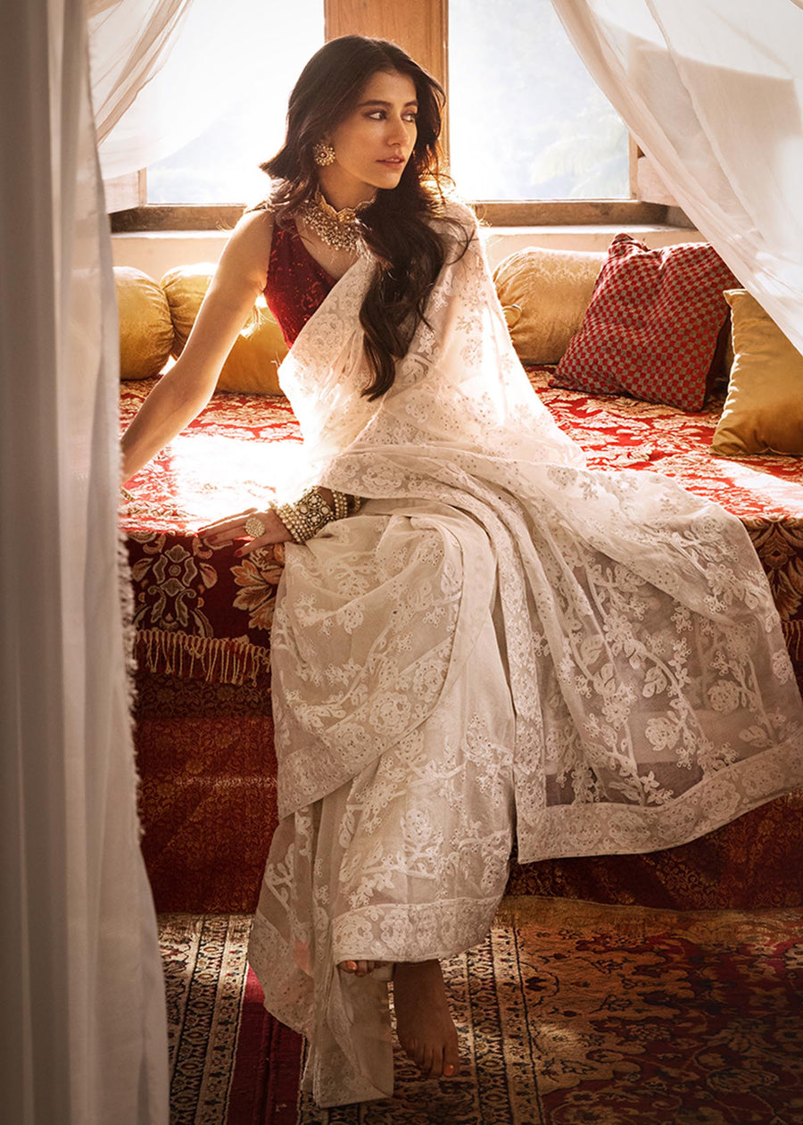 Asim Jofa The Mughal Queen Lucknowi Unstitched Chikankari Saree AJMQ-05