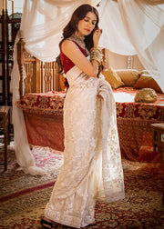Asim Jofa The Mughal Queen Lucknowi Unstitched Chikankari Saree AJMQ-05