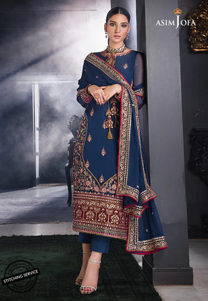 The Ramsha Edit by Asim Jofa Festive Embroidered 3Pc Suit AJRE-01