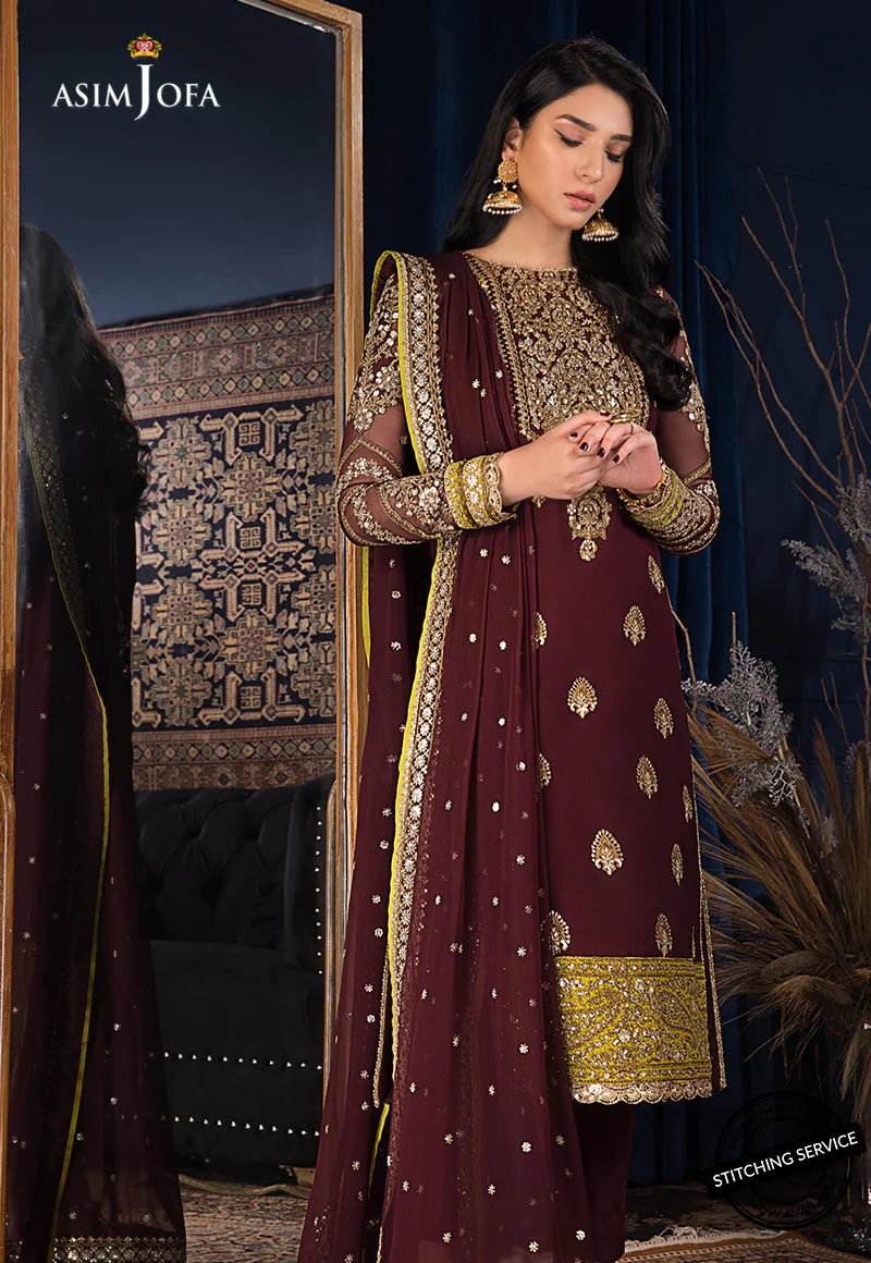 The Ramsha Edit by Asim Jofa Festive Embroidered 3Pc Suit AJRE-08