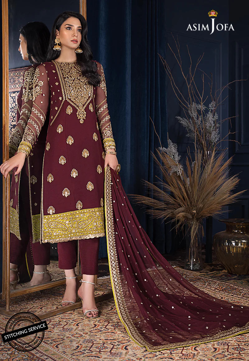 The Ramsha Edit by Asim Jofa Festive Embroidered 3Pc Suit AJRE-08