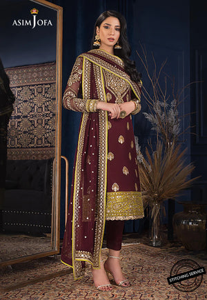 The Ramsha Edit by Asim Jofa Festive Embroidered 3Pc Suit AJRE-08
