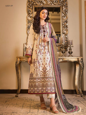 Rania by Asim Jofa Unstitched Embroidered Cambric 3 Piece Suit AJRP-09