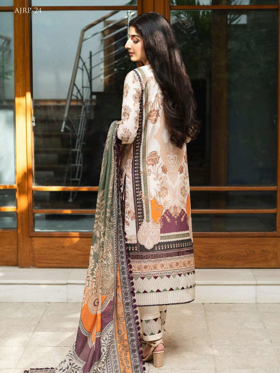Rania by Asim Jofa Unstitched Embroidered Lawn 3 Piece Suit AJRP-24