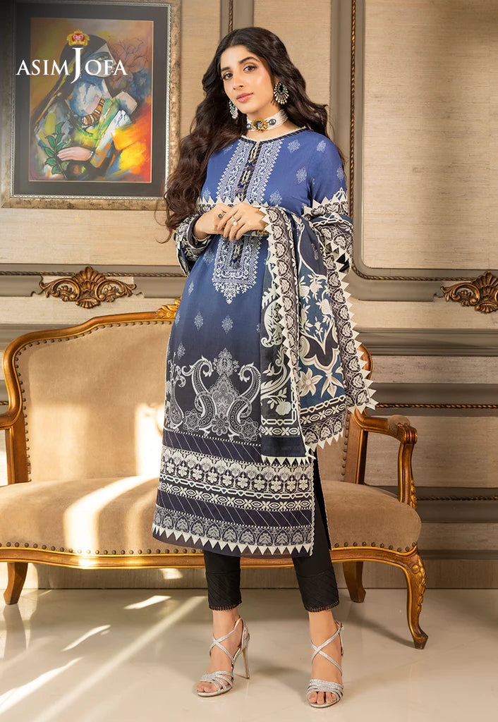 Rania by Asim Jofa Unstitched Printed Lawn 3 Piece Suit AJS-07